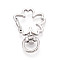 Alloy Swivel Snap Hook Clasps, Flower, Platinum, 36.5x22.5x5.5~6mm, Hole: 5x9mm
