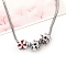 Alloy Rhinestone European Beads, Large Hole Beads, Christmas Theme, Castle, 12x11x11.5mm, Hole: 4.7mm