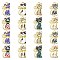 40Pcs 8 Colors Alloy Enamel Pendants, Light Gold, Cat with Bowknot, Mixed Color, 21x13x2.3mm, Hole: 2.3mm, 5pcs/color