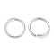 Brass Open Jump Rings, Round Rings, Cadmium Free & Nickel Free & Lead Free, Platinum, 18 Gauge, 12x1mm, Inner Diameter: 10mm
