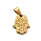PVD Vacuum Plating 201 Stainless Steel Pendants, Hamsa Hand Charms, Golden, 18.5x15x2mm, Hole: 8.5x3.5mm