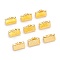 Iron Ribbon Crimp Ends, Golden, about 7mm long, 10mm wide, hole: 2mm