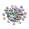 Handmade Polymer Clay Beads, Flat Round, Letter Pattern, 9~10x4.5mm, Hole: 1.6mm