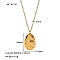 Stainless Steel Pendants Necklaces, Real 18K Gold Plated, Oval, 15.75 inch(40cm)