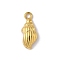 Ocean Themed 304 Stainless Steel Pendants, Golden, Shell Shape, 18.5x7.5x3.5mm, Hole: 1.8mm