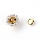 Alloy Rhinestones Rivets, with Iron Finding, for Clothes Bag Shoes Leather Craft, Sunflower, Platinum, Peru, 11x8mm, Pin: 2.5mm