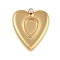 Ion Plating(IP) 304 Stainless Steel Rack Plating Pendant Cabochon Settings, Heart, Polished, Real 18K Gold Plated, Tray: 5.5x3.5mm, 15.5x13x2.5mm, Hole: 1.2mm