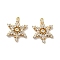 Brass Micro Pave Cubic Zirconia Pendants, Snowflake, Real 18K Gold Plated, 17x13.5x2.5mm, Hole: 1mm