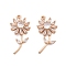Brass Pendants, Sunflower Charms, with Glass, Real 18K Gold Plated, 23.5x11x4mm, Hole: 1.2mm