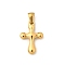 304 Stainless Steel Pendants, Ion Plating(IP), Cross Charm, Real 18K Gold Plated, 21.5x14.5x4mm, Hole: 5x3mm