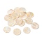 Edge Golden Plated Capiz Shell Pendants, for DIY Jewelry Making, Flat Round, Beige, 15x1.5mm, Hole: 1.4mm