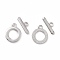 Brass Toggle Clasps, Cadmium Free & Nickel Free & Lead Free, Ring, Platinum, Bar: 17.5x6x2mm, Hole: 2mm, Ring: 18x14x2mm, hole: 2mm