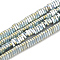 Electroplate Non-magnetic Synthetic Hematite Beads Strands, Triangle, Green Plated, 2.5x3x1mm, Hole: 0.8mm, about 390pcs/strand, 16.14 inch