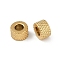 202 Stainless Steel Beads, Flat Round, Real 18K Gold Plated, 8x5mm, Hole: 4mm