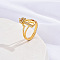 Brass Micro Pave Cubic Zirconia Finger Rings, Cadmium Free & Nickel Free & Lead Free, for Women, Letter B, US Size 3(14mm)
