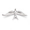 304 Stainless Steel Pendants, Bird Charm, Anti-Tarnish, Stainless Steel Color, 48x23x3.2~3.8mm, Hole: 1.6mm