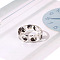 Transparent Resin Finger Rings, Yin-yang, Black, US Size 6(16.5mm)