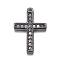 Brass Micro Pave Cubic Zirconia Charms, Latin Cross, Gunmetal, 15x10x2mm, Hole: 1mm