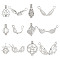 12Pcs 6 Styles Rack Plating Brass Cage Pendants, for Chime Ball Charms Necklaces Making, Platinum, 21~33.5x11.523x10.5~17.5mm, Hole: 2~6x2.5~8.5mm, inner measure: 9~20mm, 2pcs/style