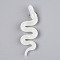 Handmade Lampwork Big Pendants, Snake, WhiteSmoke, 67~70x23~25x8.5~10mm, Hole: 4~5.5x3.5~5mm