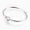 Tarnish Resistant 304 Stainless Steel European Style Bangle Making, with Clasps, Stainless Steel Color, 1-3/4 inch(4.5cm)x2-1/8 inch(5.5cm), 3mm