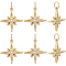 10Pcs Brass Micro Pave Grade AAA Cubic Zirconia Pendants, Long-Lasting Plated, Star, Cadmium Free & Nickel Free & Lead Free, Real 18K Gold Plated, 16x14x2mm, Hole: 3mm