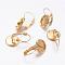 Brass Leverback Earring Findings, Lead Free and Cadmium Free, Golden, Size: about 14mm wide, 25mm long, 12mm inner diameter
