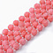 Natural Rhodochrosite Beads Strands, Round, Dyed, Faceted, 8~9x10mm, Hole: 1.2mm, about 35~36pcs/strand, 14.76~14.96 inch(37.5~38cm)