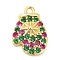Rack Plating Brass Pave Cubic Zirconia Pendants, Long-Lasting Plated, Cadmium Free & Lead Free, Glove, Real 18K Gold Plated, 14x9.5x2.5mm, Hole: 1mm
