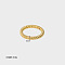 Stainless Steel Bamboo Joint Ring, Non-fading Fashion Ring, Real 18K Gold Plated, US Size 7(17.3mm)