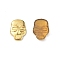 Brass Hotfix Skull Studs, Flat Back Iron On Skull Cabochons, Golden, 11x8x1.5mm, about 10000pcs/bag