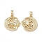 Brass Cubic Zirconia Pendants, Cadmium Free & Nickel Free & Lead Free, Moon and Sun Charms, Real 18K Gold Plated, 20x18x2mm, Hole: 4.5x2.5mm