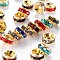 Brass Grade A Rhinestone Spacer Beads, Golden Plated, Rondelle, Nickel Free, Mixed Color, 7x3.2mm, Hole: 1.2mm