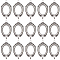 30Pcs Alloy Pendant Cabochon Settings, Open Back Settings, Oval, Antique Silver, Tray: 24x18mm, 42.5x23.5x2.7mm, Hole: 2mm