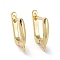 Brass Hoop Earring Findings with Latch Back Closure, with Horizontal Loop, Teardrop, Golden, 19x3x13mm, Hole: 1.6mm, Pin: 1mm