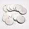 Tarnish Resistant 304 Stainless Steel Pendants, Stamping Blank Tag Pendants, Flat Round, Stainless Steel Color, 23x1mm, Hole: 1.5mm