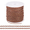 Brass Coated Iron Flat Cable Chains, Soldered, with Spool, Flat Oval, Red Copper, 2x1.5x0.3mm, about 32.81 Feet(10m)/Roll