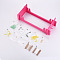 732Pcs 6 Colors Glass Seed Beads, 2Pcs Brass Beads, 1Pcs Slider Bead and Iron Needle, 1 Set Plastic Weaver Tools, Braided Nylon Cord for DIY Craft Jewelry Making Kit, Hot Pink, 26.2x10.2x2.2cm