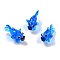 Handmade Lampwork Beads, Goldfish, Blue, 25~35x15.5x16mm, Hole: 1.7mm