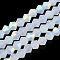 Imitation Jade Bicone Frosted Glass Bead Strands, Half AB Color Plated, Faceted, Clear, 4x4mm, Hole: 1mm, about 80~85pcs/strand, 30~32cm