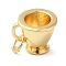 Rack Plating Brass Pendants, with Jump Ring, Long-Lasting Plated, Lead Free & Cadmium Free, Cup Charms, Real 18K Gold Plated, 9x11x10mm, Hole: 4mm