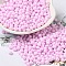 6/0 Opaque Baking Paint Glass Seed Beads, Teardrop, Pearl Pink, 4.5~5x4x3~3.5mm, Hole: 0.9mm, about 125pcs/10g