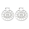 Non-Tarnish 304 Stainless Steel Sun Hoop Earrings, Leviathan Cross Earrings for Women, Stainless Steel Color, 50x43.5x1~2mm