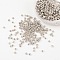 Brass Crimp End Beads, Cadmium Free & Nickel Free & Lead Free, Rondelle, Platinum, about 2mm in diameter, 1.2mm long, hole: 1.2mm