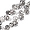 Electroplate Glass Beads Strands, Teardrop, Gray, 10~11x8mm, Hole: 1mm, about 93pcs/strand, 62cm