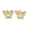 Brass Micro Pave Cubic Zirconia Pendants, Butterfly Charms, with Jump Ring, Cadmium Free & Lead Free, Rack Plating, Long-Lasting Plated, Real 18K Gold Plated, 14.5x18.5x4mm, Hole: 3.5mm