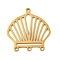 Ion Plating(IP) 304 Stainless Steel Chandelier Component Links, Laser Cut, Shell Shape, Golden, 25x23.5x1mm, Hole: 1.4mm