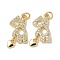 Brass Micro Pave Cubic Zirconia Pendants, with Jump Ring, Bear, Lead Free & Cadmium Free, Long-Lasting Plated, Real 18K Gold Plated, 21.5x10.5x2.5mm, Hole: 3mm