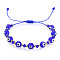 Glass Evil Eye Braided Bead Bracelet, Purple