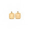 Ion Plating(IP) 304 Stainless Steel Pendant Enamel Settings, Rectangle, Real 14K Gold Plated, 13.5x9x1.5mm, Hole: 1.5mm